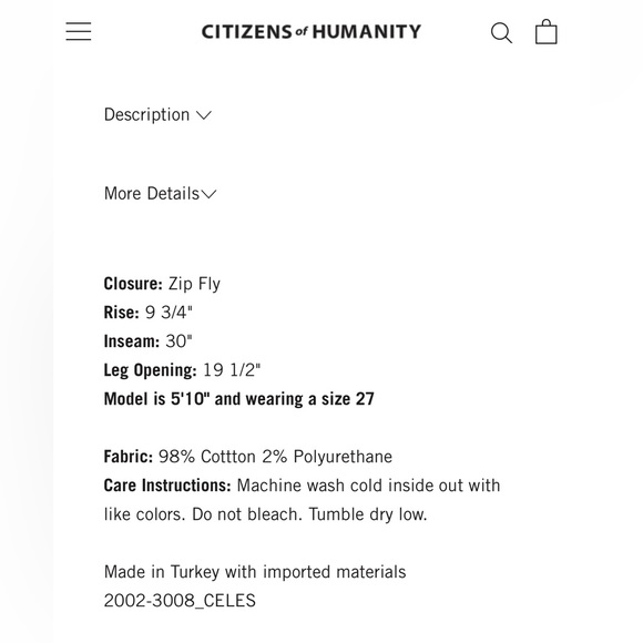 NWT! 🏷 Citizens of Humanity “Emanuelle” Jeans - Picture 6 of 6